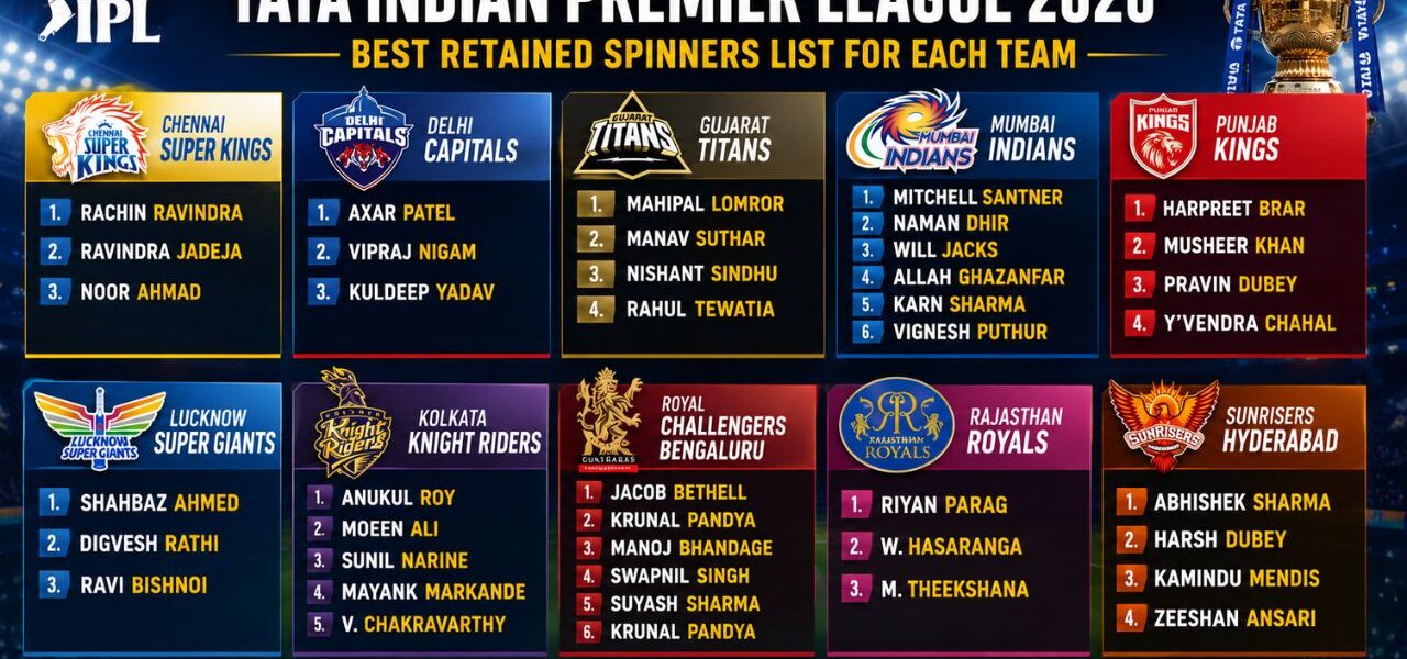 IPL 2026 Retention List All Teams