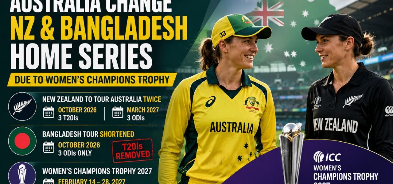 Australia Reshuffle Women’s Home Summer as Champions Trophy Forces Schedule Changes