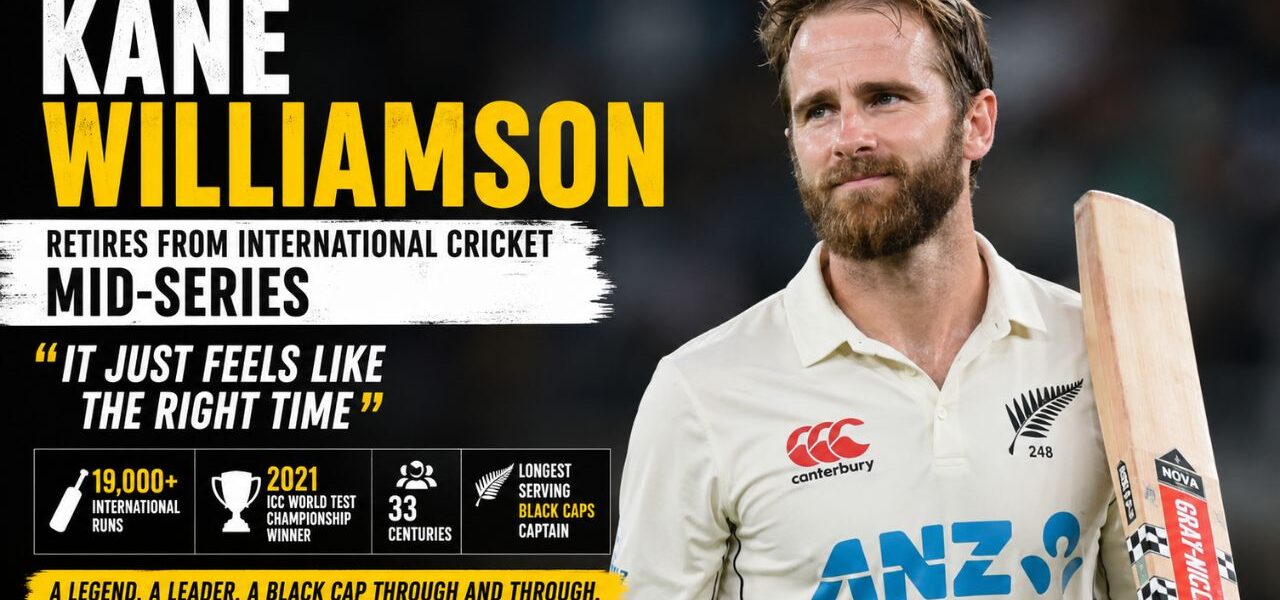 Kane Williamson Retires Mid-Series, Says “It Just Feels Like the Right Time”
