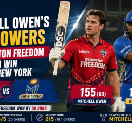 Mitchell Owen's Blazing 155 Powers Washington Freedom to 30-Run Win Over MI New York