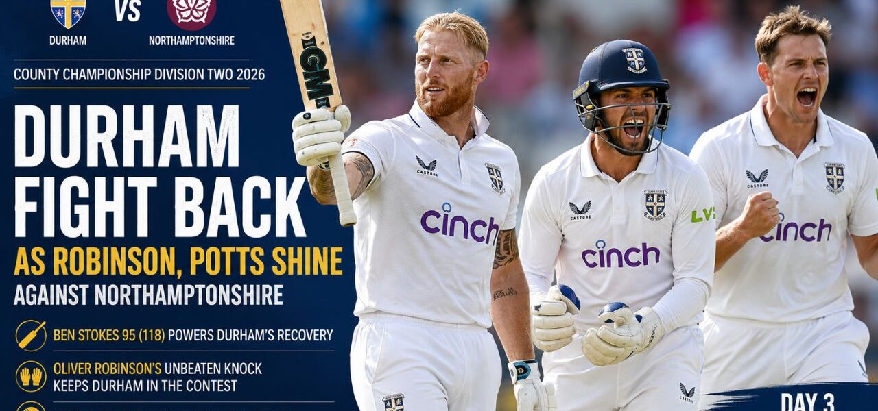 Robinson and Potts Spark Durham Fightback After Stokes’ Heroics Against Northamptonshire