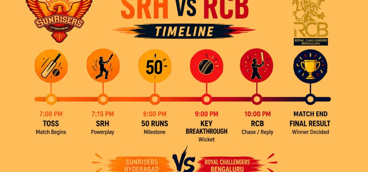 Sunrisers Hyderabad vs Royal Challengers Bengaluru Timeline
