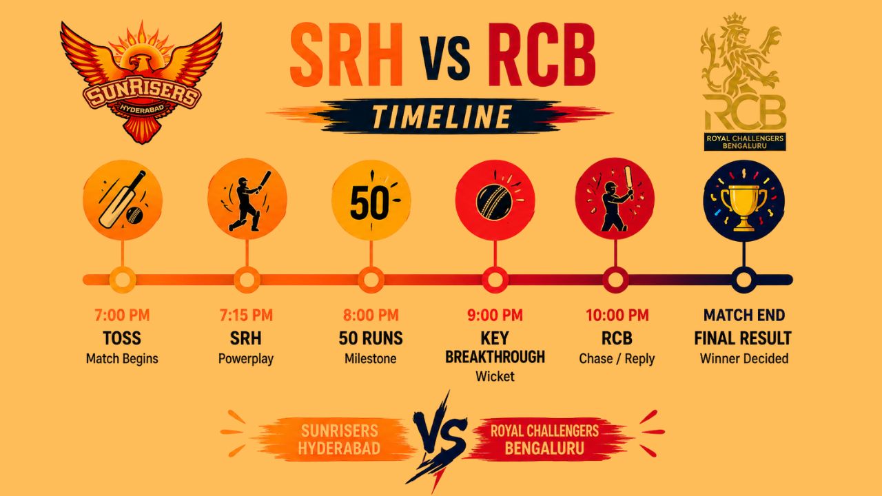 Sunrisers Hyderabad vs Royal Challengers Bengaluru Timeline
