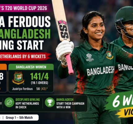 Juairiya Ferdous Leads Bangladesh to Winning Start Against Netherlands in Women's T20 World Cup