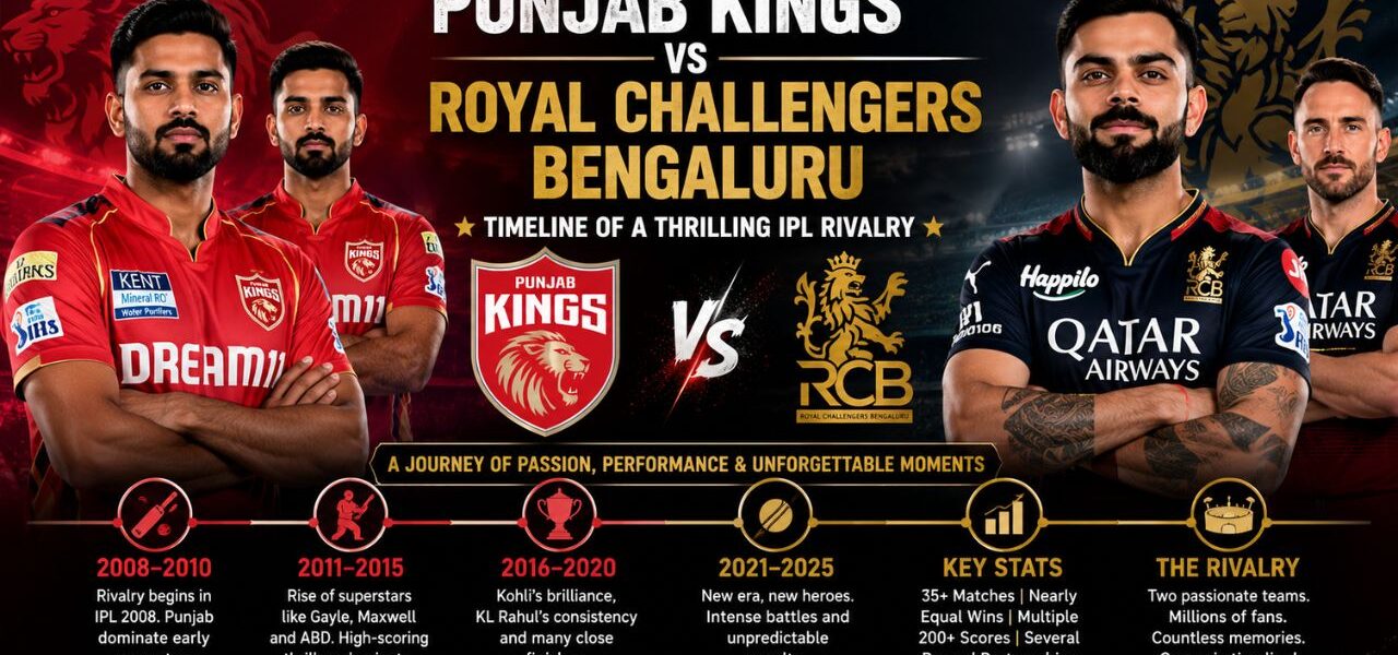 Punjab Kings vs Royal Challengers Bengaluru Timeline