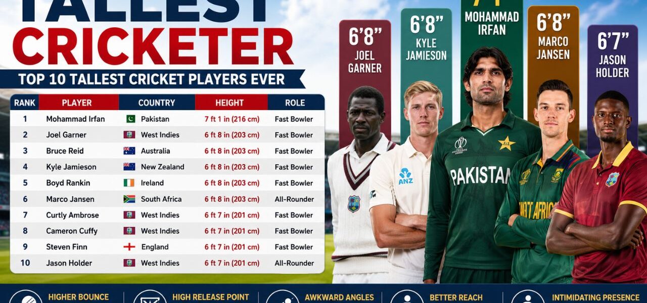 Tallest Cricketer in the World (2026)