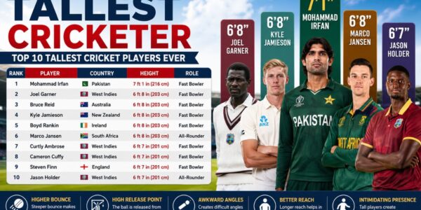 Tallest Cricketer in the World (2026)