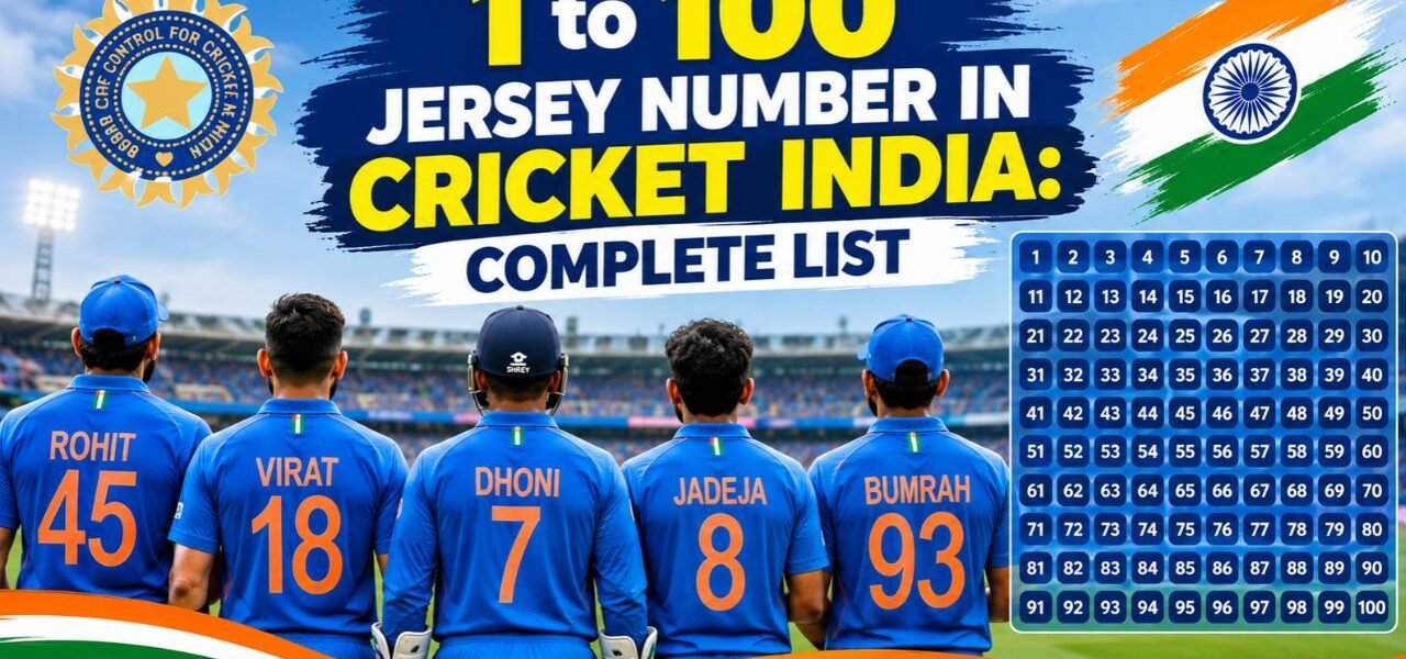 1 to 100 Jersey Number in Cricket India