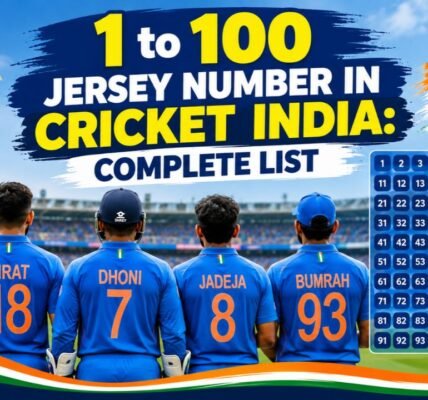 1 to 100 Jersey Number in Cricket India