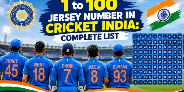 1 to 100 Jersey Number in Cricket India