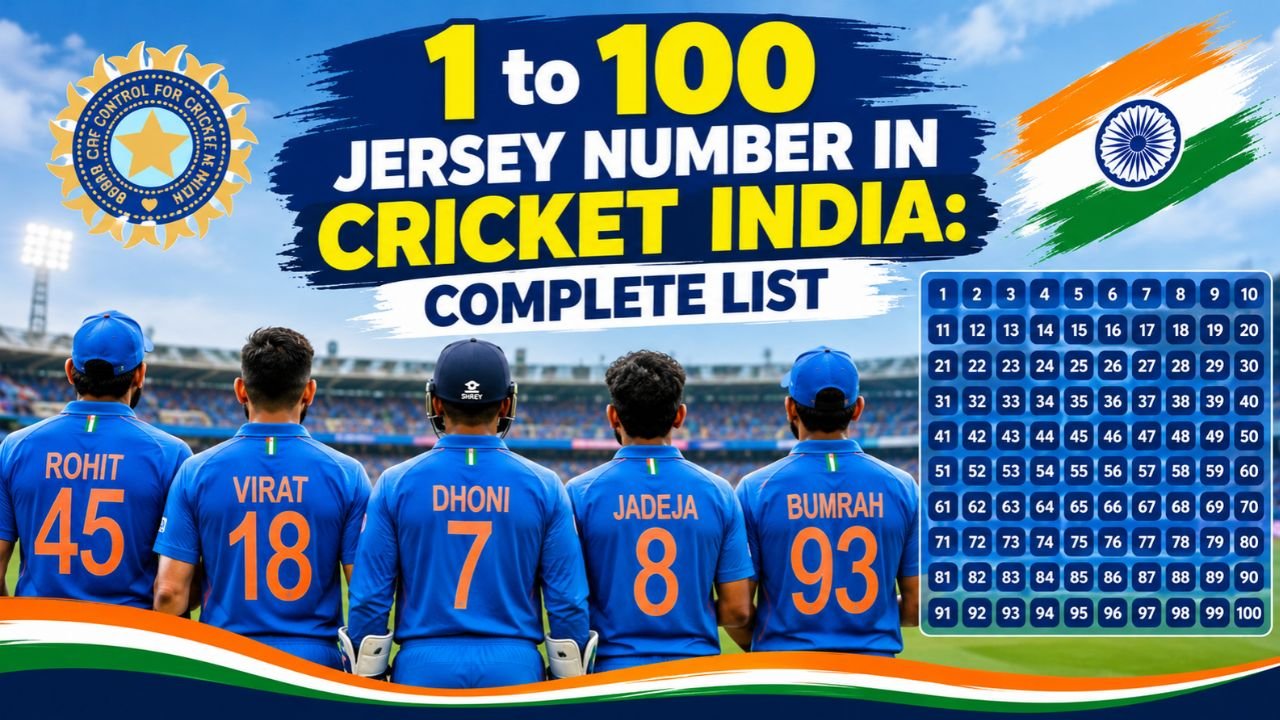 1 to 100 Jersey Number in Cricket India
